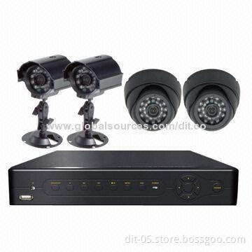 4-channel H.264 DVR Kit with P2P Function, D1 Real-time Recording Synchronously